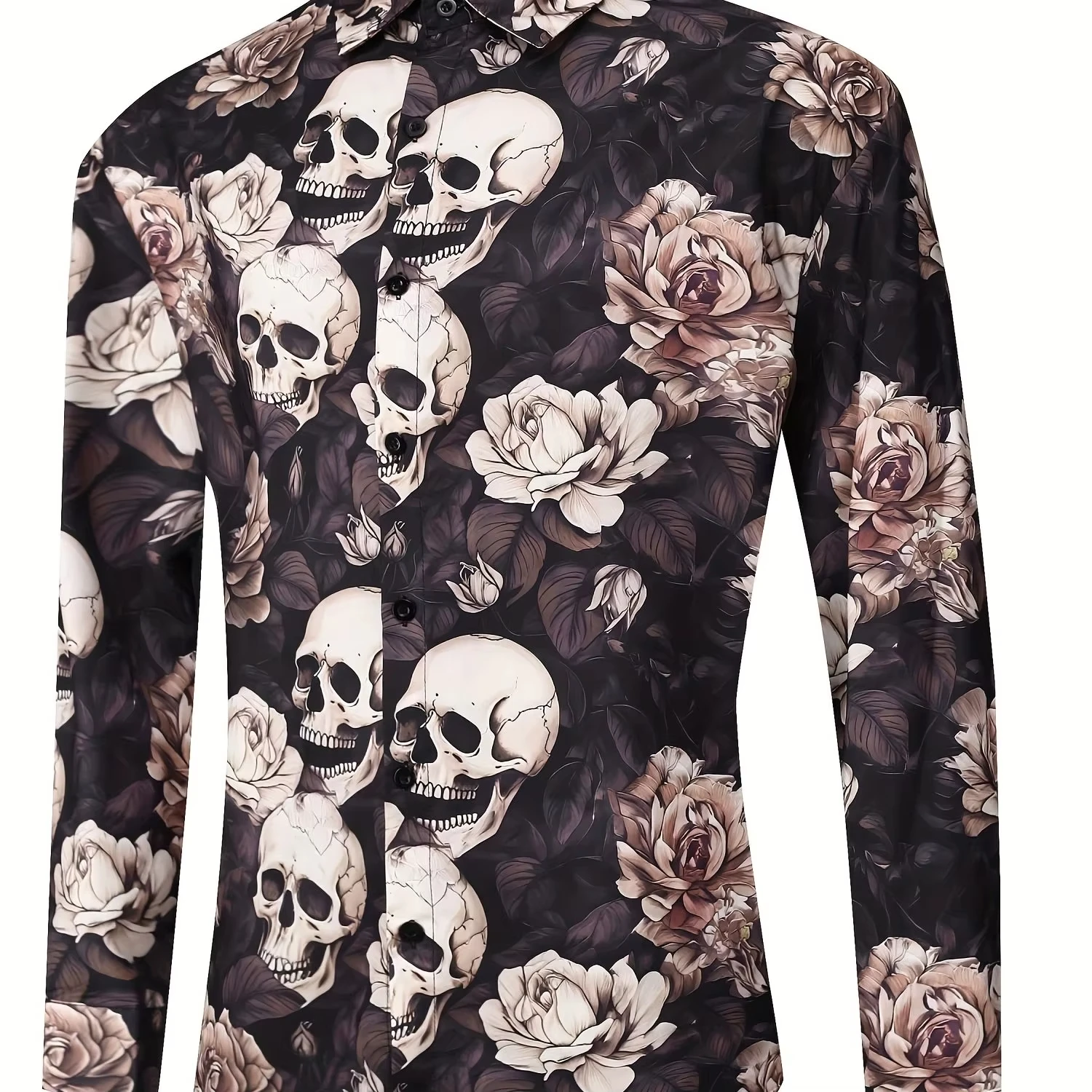 Skull Demon Print Men's Halloween Shirt, Loose Long Sleeve Top for Fall Season Streetwear
Skull Demon Print Men's Halloween Shirt, Loose Long Sleeve Top for Fall Season Streetwear
