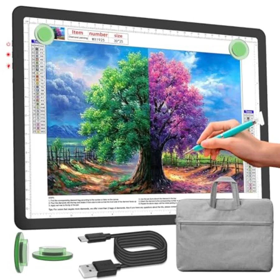 Rechargeable Light Pad Carry Bag, Ultra-Thin Magnetic Tracing Light Box for Drawing, Diamond Art Painting Light Board with Side
Rechargeable Light Pad Carry Bag, Ultra-Thin Magnetic Tracing Light Box for Drawing, Diamond Art Painting Light Board with Side