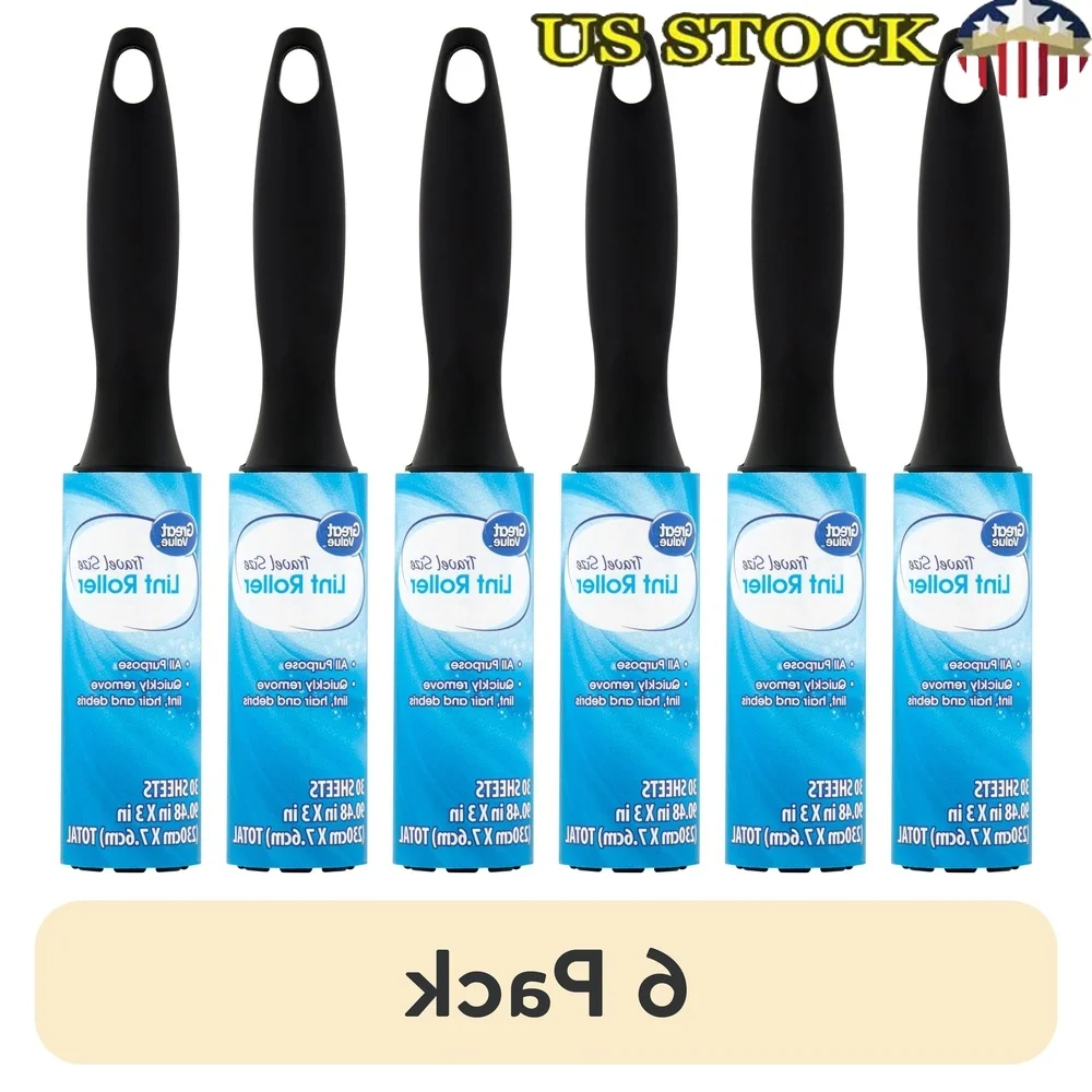 6 упаковок валика для ворса, дорожный размер, 30 листов, клейкие листы для удаления ворса, мусора, компактный домашний офис, автомобиль, путешествие 
6 упаковок валика для ворса, дорожный размер, 30 листов, клейкие листы для удаления ворса, мусора, компактный домашний офис, автомобиль, путешествие