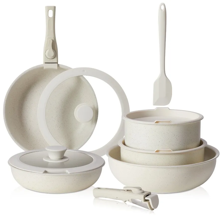 12pcs Versatile Non-Stick Cookware Set with Detachable Handle for Effortless Cooking and Easy Storage Perfect for Everyday Use
12pcs Versatile Non-Stick Cookware Set with Detachable Handle for Effortless Cooking and Easy Storage Perfect for Everyday Use