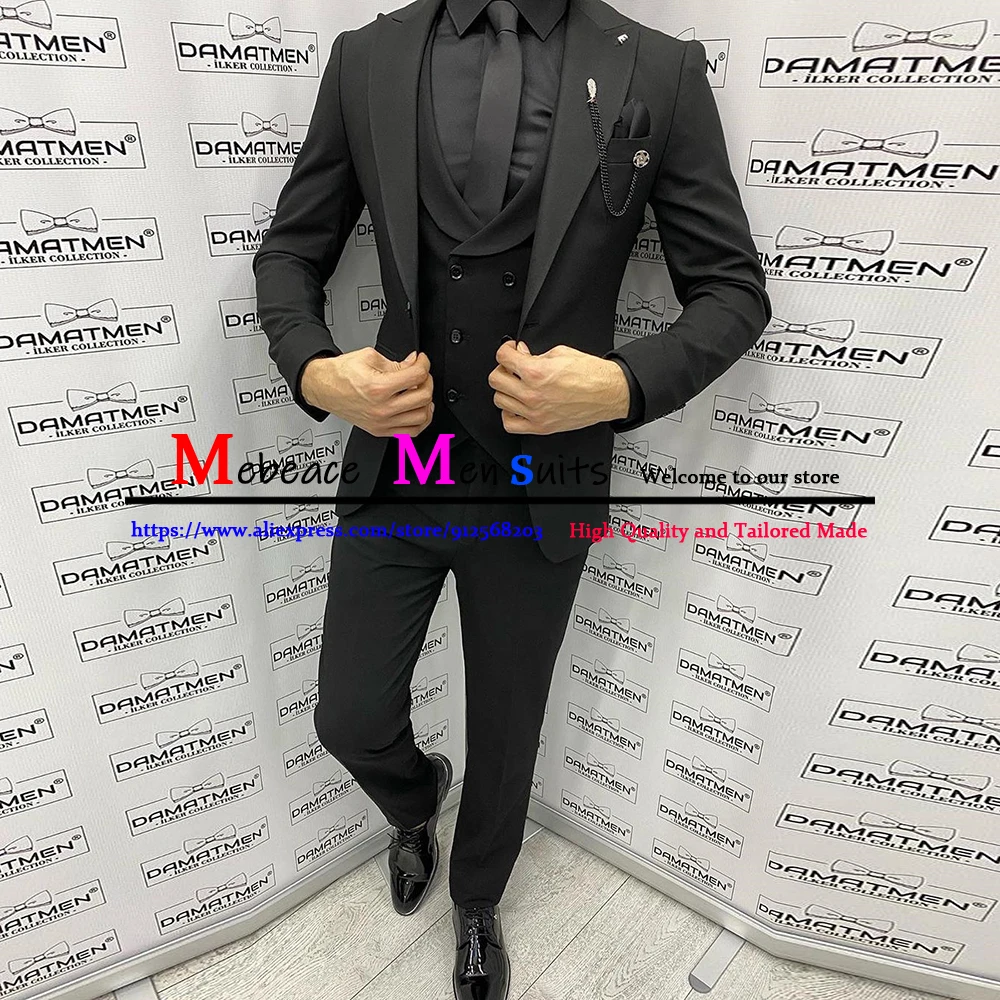 Traje Hombre Black Suits Men Slim Fit Groom Wedding Suit Tuxedos Formal Business Suits 3 Pieces Blazer Vest Pants Costume Homme
Traje Hombre Black Suits Men Slim Fit Groom Wedding Suit Tuxedos Formal Business Suits 3 Pieces Blazer Vest Pants Costume Homme