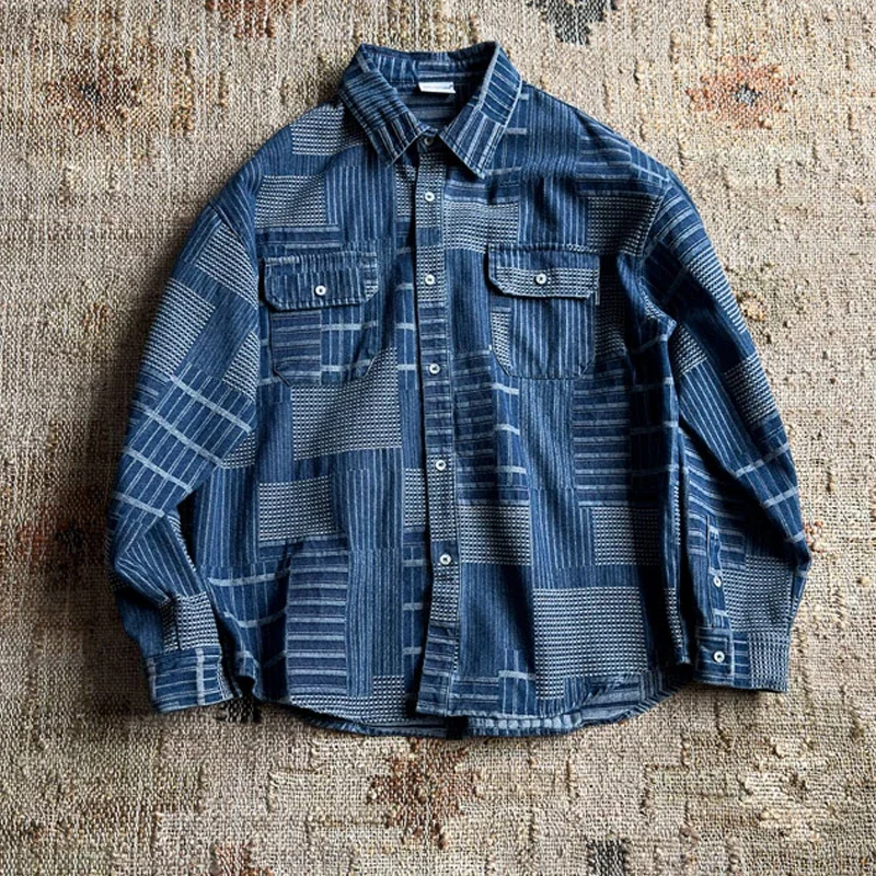 Lucky Sartorius Japanese Retro Personality Irregular Checkered Patchwork Denim Long Sleeved Shirt for Men New Arrival
Lucky Sartorius Japanese Retro Personality Irregular Checkered Patchwork Denim Long Sleeved Shirt for Men New Arrival