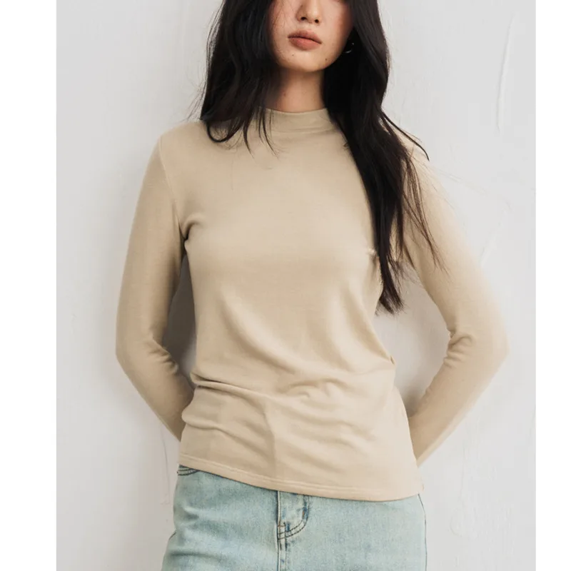 Лиоцелская шерстяная футболка с высоким воротником, женская осенне-зимняя теплая мягкая толстая футболка с длинными рукавами
Лиоцелская шерстяная футболка с высоким воротником, женская осенне-зимняя теплая мягкая толстая футболка с длинными рукавами