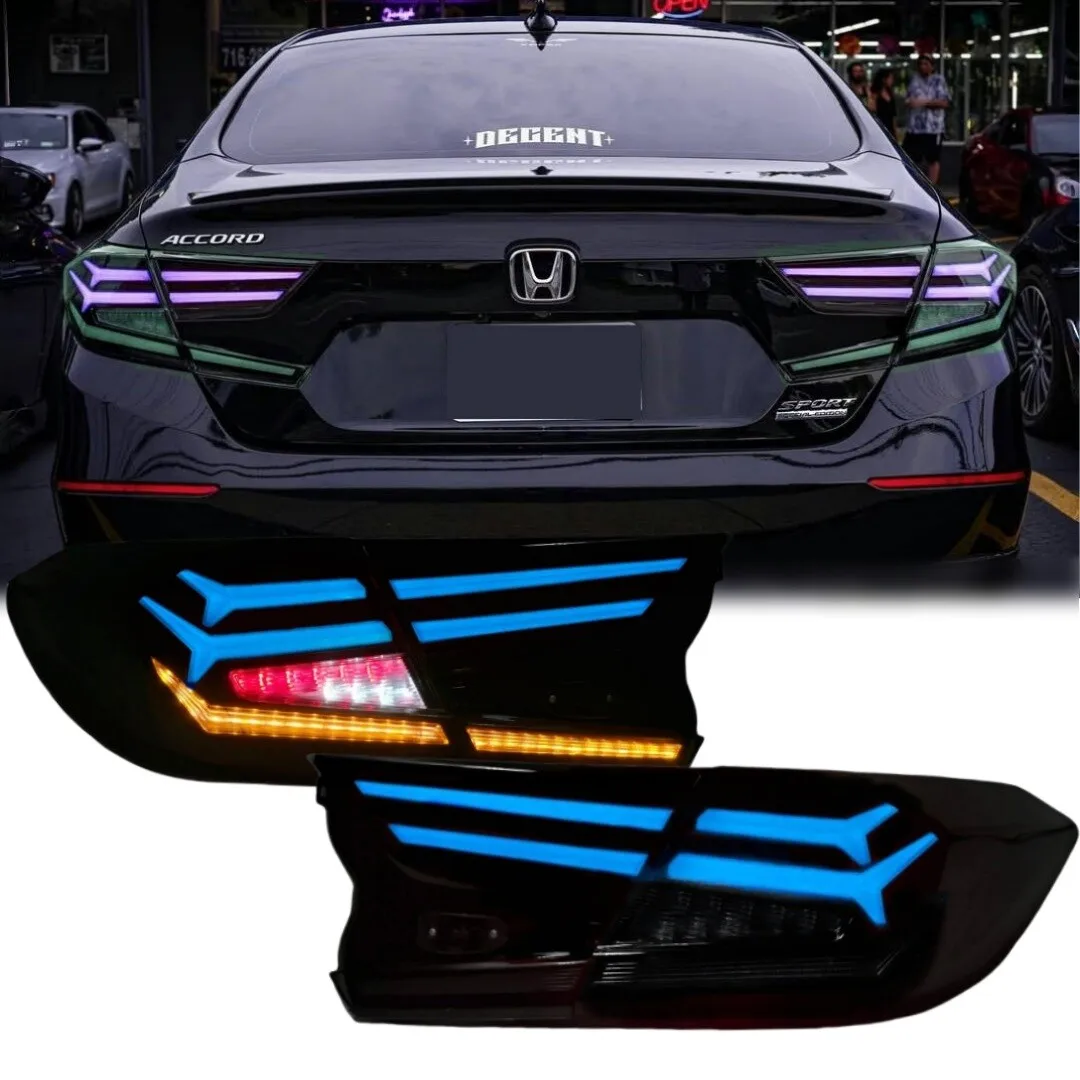 Smoked RGB LED Tail Lights for 2018-2022 Honda Accord Sedan 10th Gen Rear Lights 
Smoked RGB LED Tail Lights for 2018-2022 Honda Accord Sedan 10th Gen Rear Lights