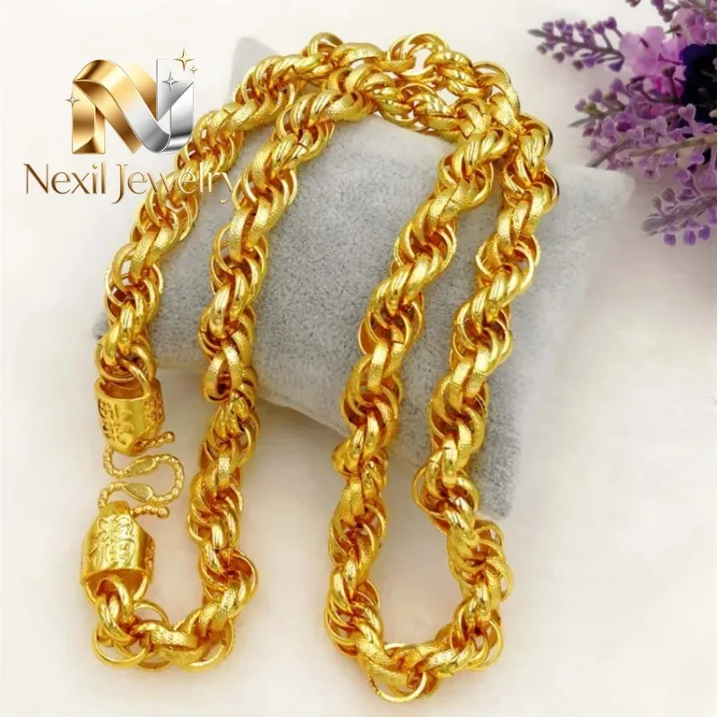 Nexil Jewelry Nexil Jewelry Fu Head Twist Dragon Men's 24K Gold AU999 Necklace - Heavy texture, lucky meaning, warm luster, i
Nexil Jewelry Nexil Jewelry Fu Head Twist Dragon Men's 24K Gold AU999 Necklace - Heavy texture, lucky meaning, warm luster, i