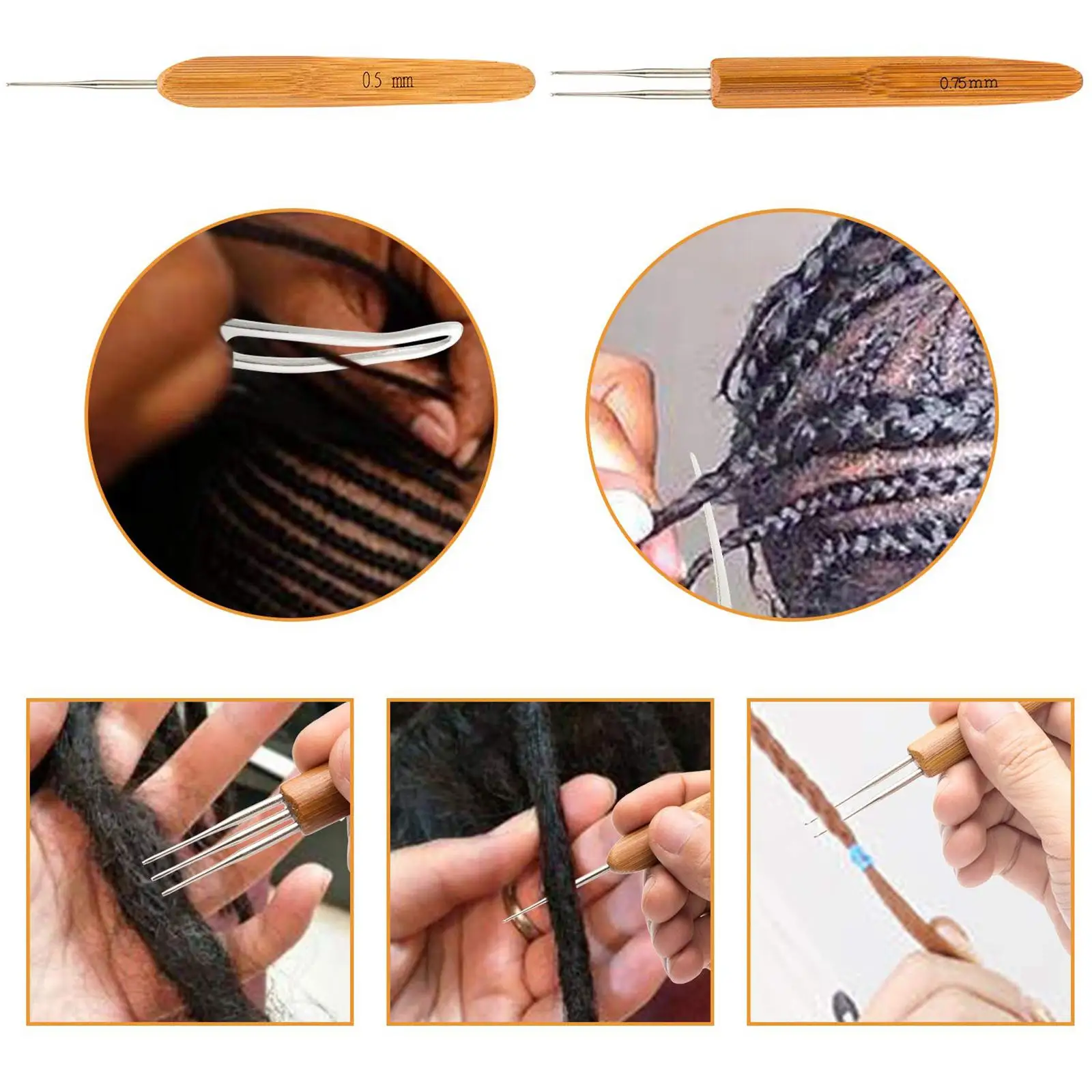 7 Crochet Hooks Set Weaving Needle Steel Crochet Hook with Bamboo Handle Interlocking Hair Tool Accessories
7 Crochet Hooks Set Weaving Needle Steel Crochet Hook with Bamboo Handle Interlocking Hair Tool Accessories