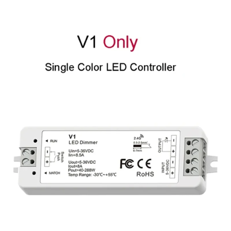 AA01-RF Mini Style LED Dimmer KIT Indoor Lighting 12V 24V 1CH Single Color LED Dimming Controller
AA01-RF Mini Style LED Dimmer KIT Indoor Lighting 12V 24V 1CH Single Color LED Dimming Controller