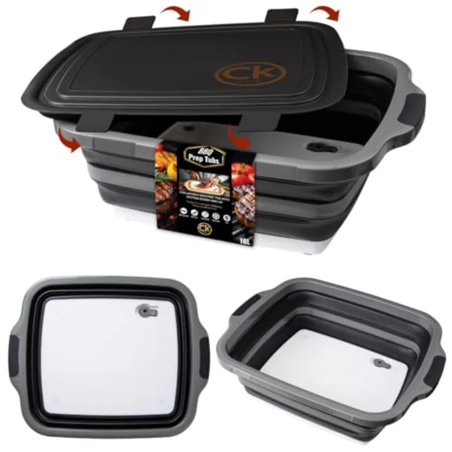 New XL Collapsible BBQ Prep Tub with LOCKING Lid Cutting Board and Drain Hole BPA-Free Food-Grade Space-Saving Prep Tubs for Ma
New XL Collapsible BBQ Prep Tub with LOCKING Lid Cutting Board and Drain Hole BPA-Free Food-Grade Space-Saving Prep Tubs for Ma