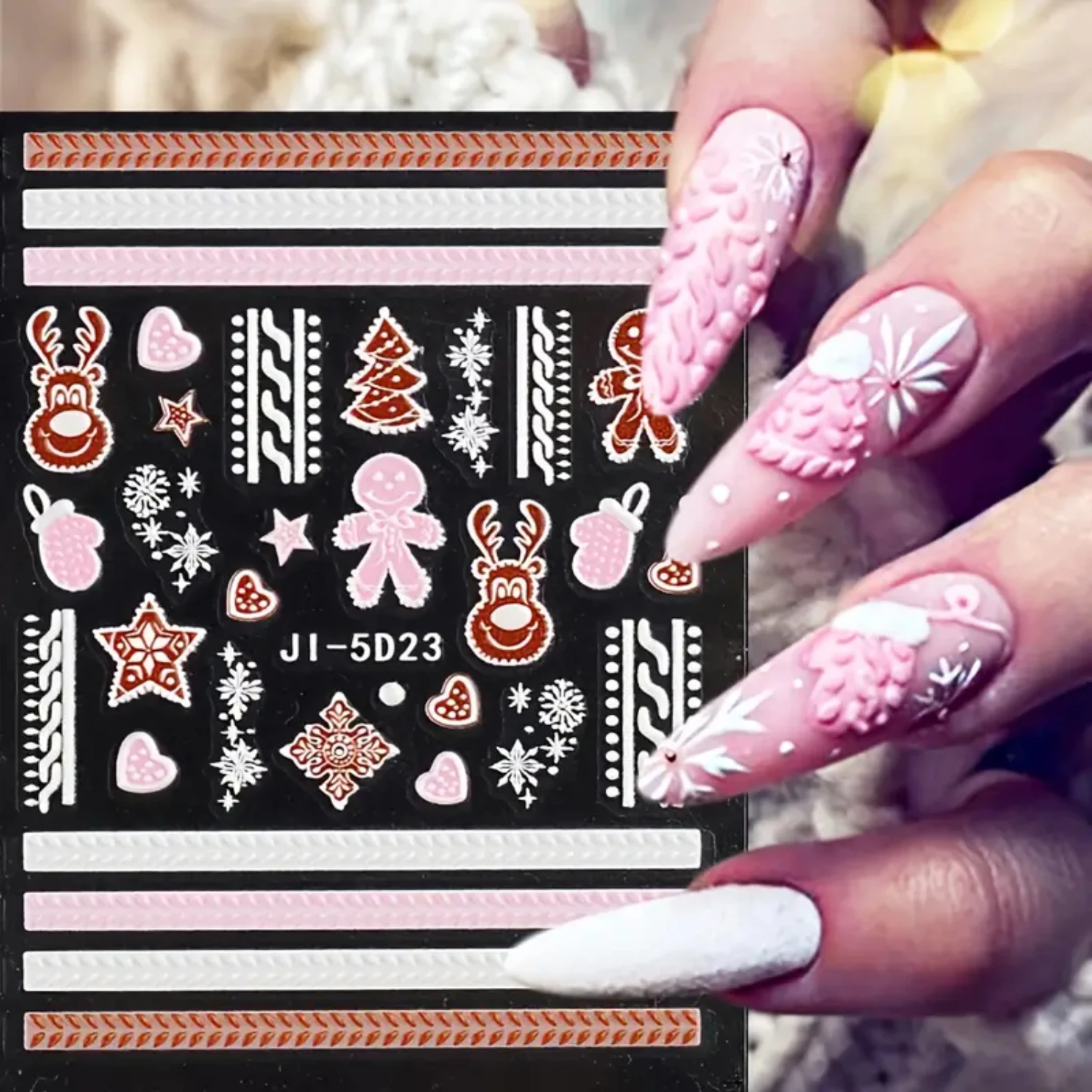 Christmas 5D Nail Sticker Gloves Doll Star Winter Nail Decal Slider Christmas Decoration New Year Tattoo Nail Art
Christmas 5D Nail Sticker Gloves Doll Star Winter Nail Decal Slider Christmas Decoration New Year Tattoo Nail Art