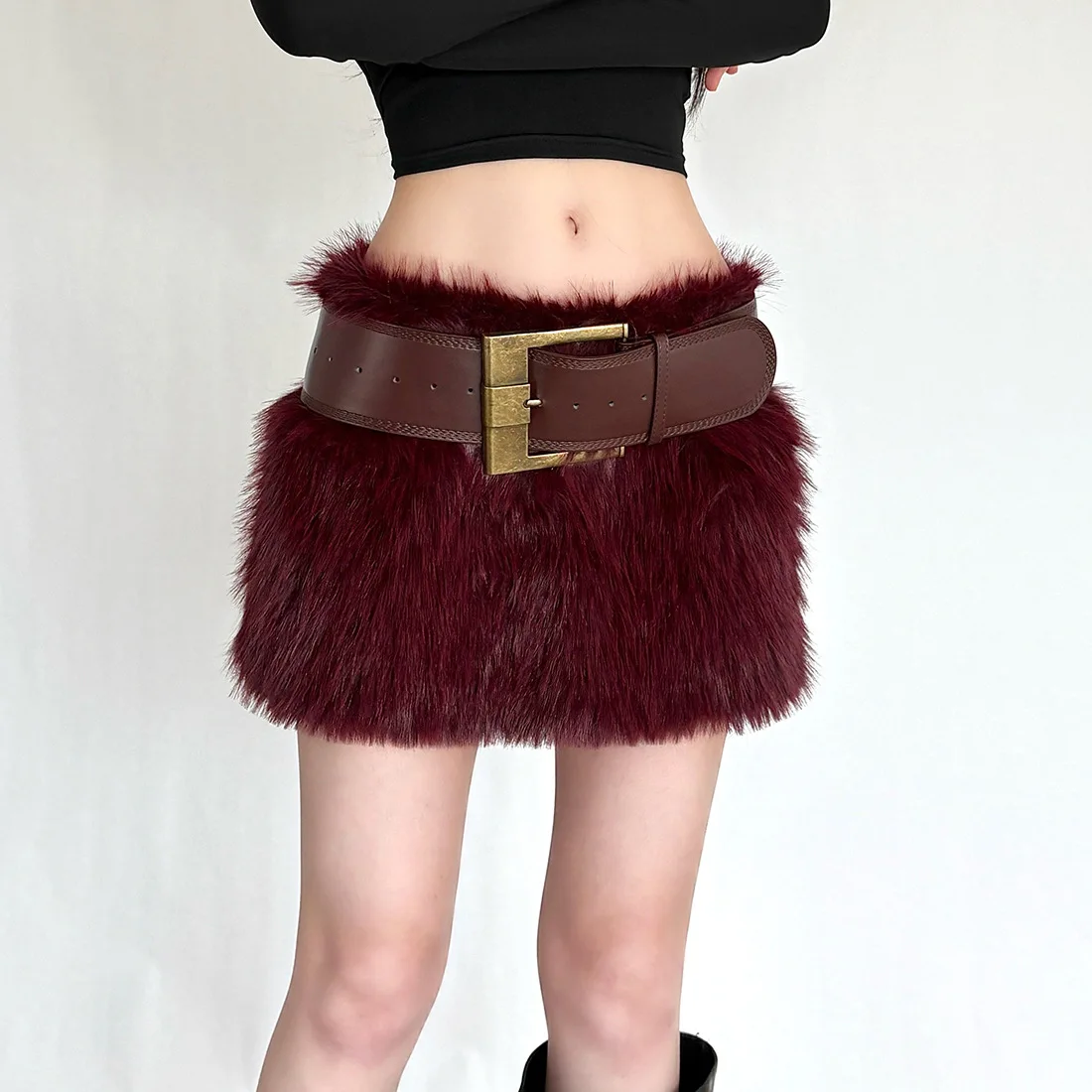 DSMTRC Women Faux Fur Claret Mini Skirts Sexy Low Waist Slim Short Skirts Hot Girls Fashion Party Club Sexy Warm Skirt With Belt
DSMTRC Women Faux Fur Claret Mini Skirts Sexy Low Waist Slim Short Skirts Hot Girls Fashion Party Club Sexy Warm Skirt With Belt