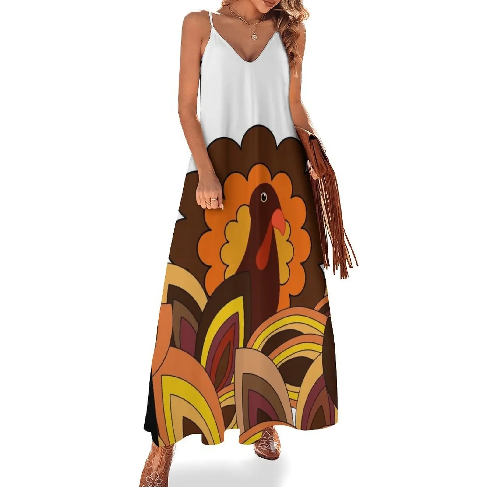 Retro Thanksgiving Turkey on White Sleeveless Dress beach outfits for women dress party night
Retro Thanksgiving Turkey on White Sleeveless Dress beach outfits for women dress party night