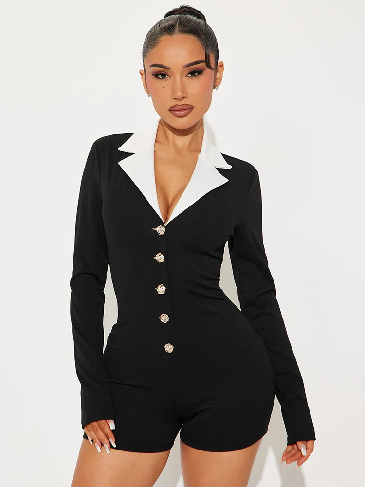 Nibber Fall Elegant Lapel Patchwork Playsuits Women Hipster Long Sleeve Rose Button Stretch Activity Party Club Hipster Romper
Nibber Fall Elegant Lapel Patchwork Playsuits Women Hipster Long Sleeve Rose Button Stretch Activity Party Club Hipster Romper