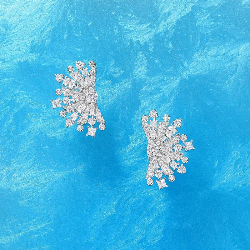 Hot Brand New Pure 925 Sterling Silver Jewelry Snowflake Earrings Luxury Design Wedding Fashion Party Silver Diamond Earrings
Hot Brand New Pure 925 Sterling Silver Jewelry Snowflake Earrings Luxury Design Wedding Fashion Party Silver Diamond Earrings