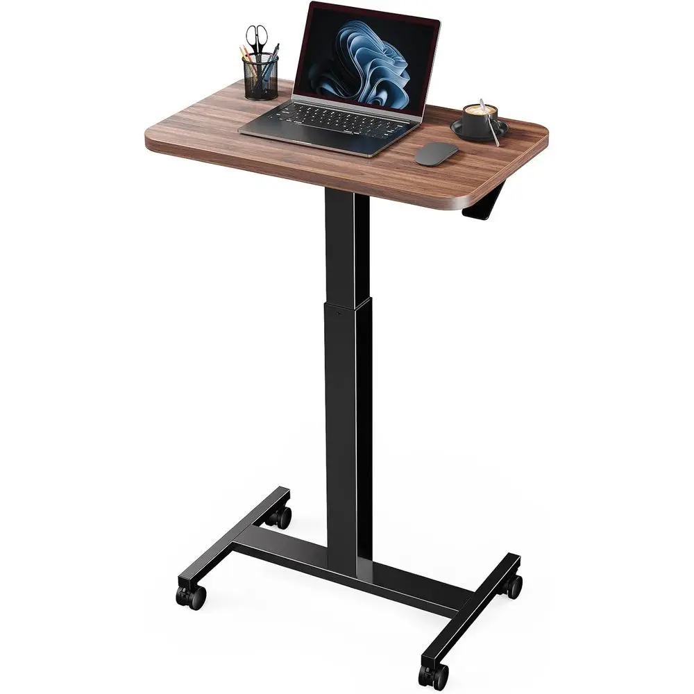 Walnut Adjustable Height Rolling Sit-Stand Desk for Home and Office with 4 Lockable Wheels
Walnut Adjustable Height Rolling Sit-Stand Desk for Home and Office with 4 Lockable Wheels
