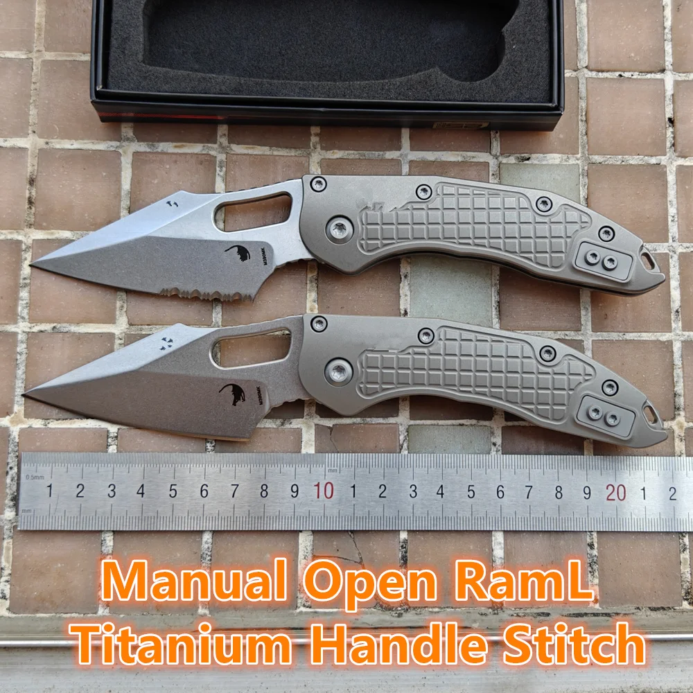 JUFULE New Stitch Manual RamL Titanium Handle Ceramic Bearing Mark M390MK Blade Hunt Outdoor Fish EDC Tool Folding Camping Knife
JUFULE New Stitch Manual RamL Titanium Handle Ceramic Bearing Mark M390MK Blade Hunt Outdoor Fish EDC Tool Folding Camping Knife
