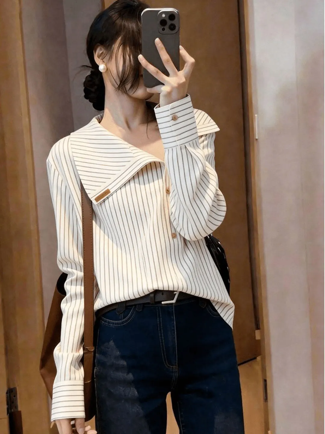 Korean Style Striped Long Sleeve Shirt Women's Spring Summer New Design Unique Slimming Effect Flip Collar Top Fashionable Ca...
Korean Style Striped Long Sleeve Shirt Women's Spring Summer New Design Unique Slimming Effect Flip Collar Top Fashionable Ca...