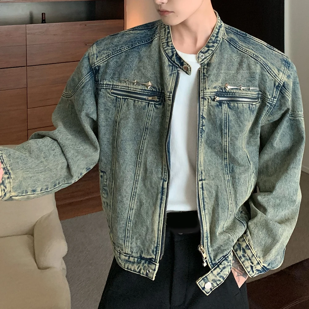 Collarless Casual Jacket Cargo Jackets Men's Outerwear Distressed Cargo Jacket Polyester Fabric Regular Clothing Length
Collarless Casual Jacket Cargo Jackets Men's Outerwear Distressed Cargo Jacket Polyester Fabric Regular Clothing Length