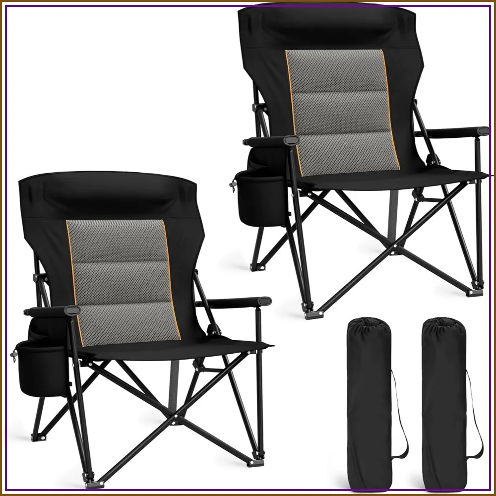 Heavy Duty Camping Chair with Cup Holder, Oversized Folding Chair 500LBS Capacity, Outdoor Chair with Headrest and Side Pocket for Lawn Sports Fishing
Heavy Duty Camping Chair with Cup Holder, Oversized Folding Chair 500LBS Capacity, Outdoor Chair with Headrest and Side Pocket for Lawn Sports Fishing