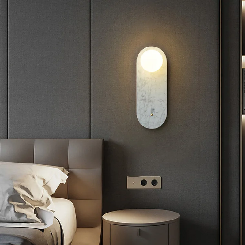 Retro marble hotel bedside decorative wall lamp simple
Retro marble hotel bedside decorative wall lamp simple
