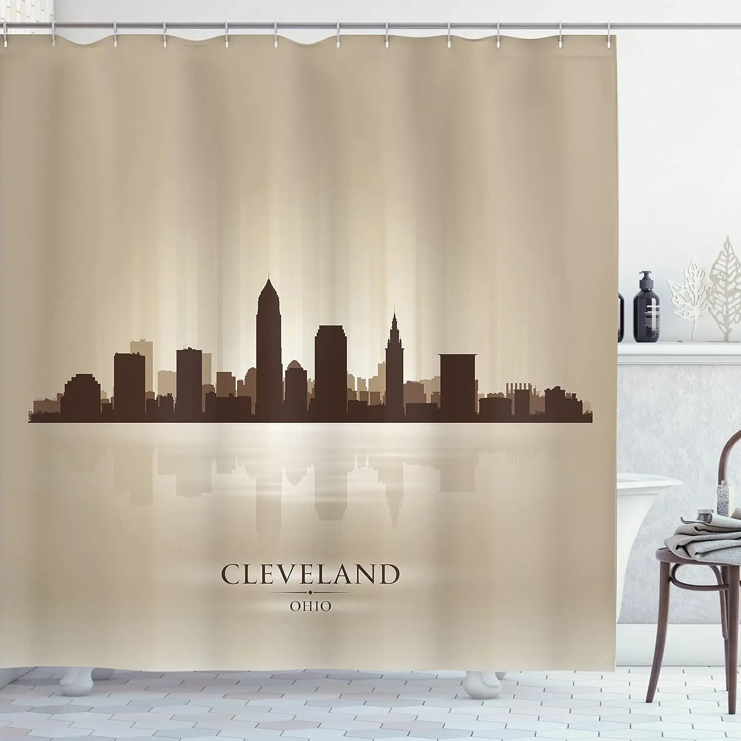 Cleveland Ohio City Skyline Shower Curtain Brown Urban Design Landscape Art Bath Decor Waterproof Fabric Home Accessories
Cleveland Ohio City Skyline Shower Curtain Brown Urban Design Landscape Art Bath Decor Waterproof Fabric Home Accessories