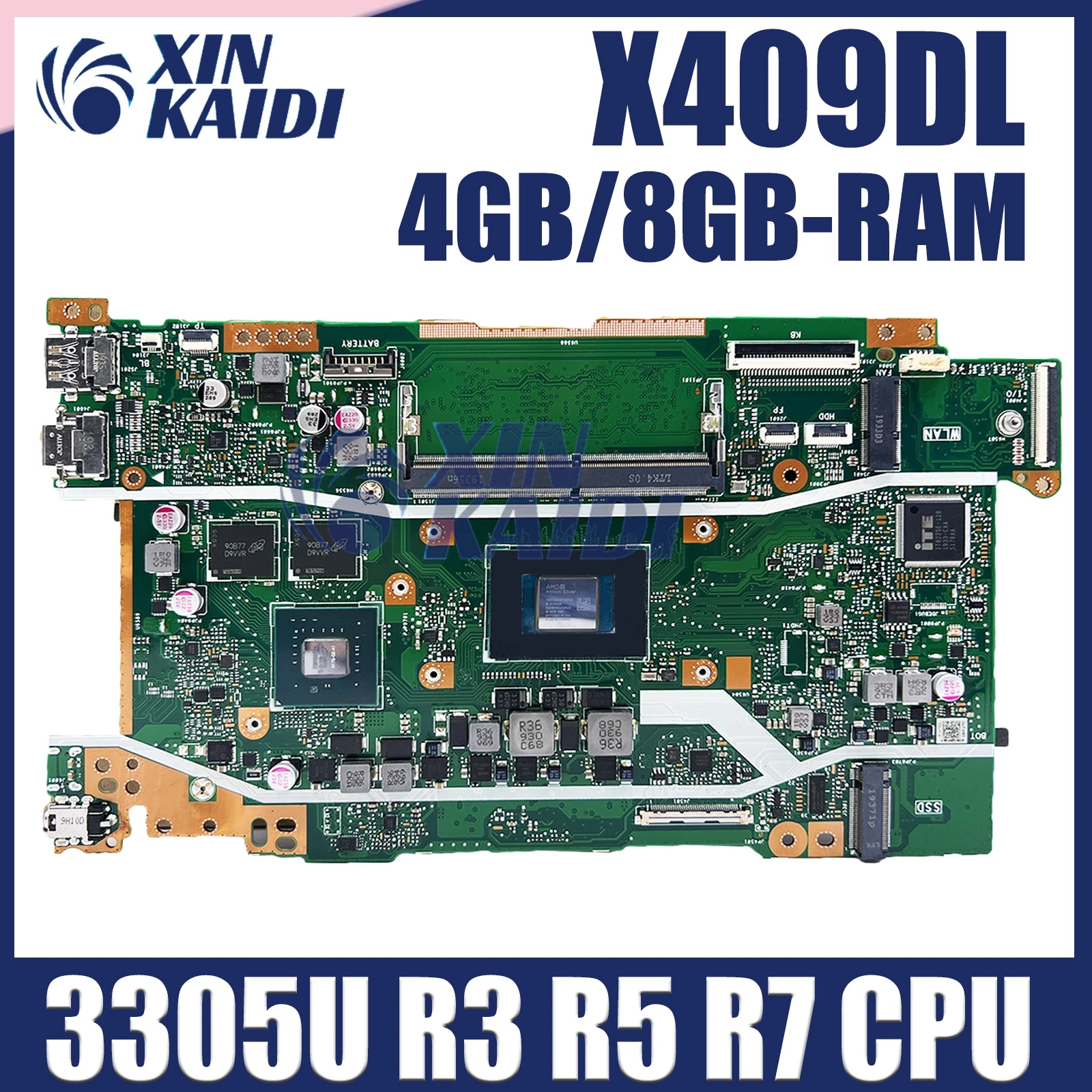 Материнская плата X409DL для ноутбука Vivobook X509DL X509FL X409FL X509DAP материнская плата для ноутбука с 3305U R3 R5 R7 ЦПУ 4 ГБ/8GB-RAM UMA V2G
Материнская плата X409DL для ноутбука Vivobook X509DL X509FL X409FL X509DAP материнская плата для ноутбука с 3305U R3 R5 R7 ЦПУ 4 ГБ/8GB-RAM UMA V2G