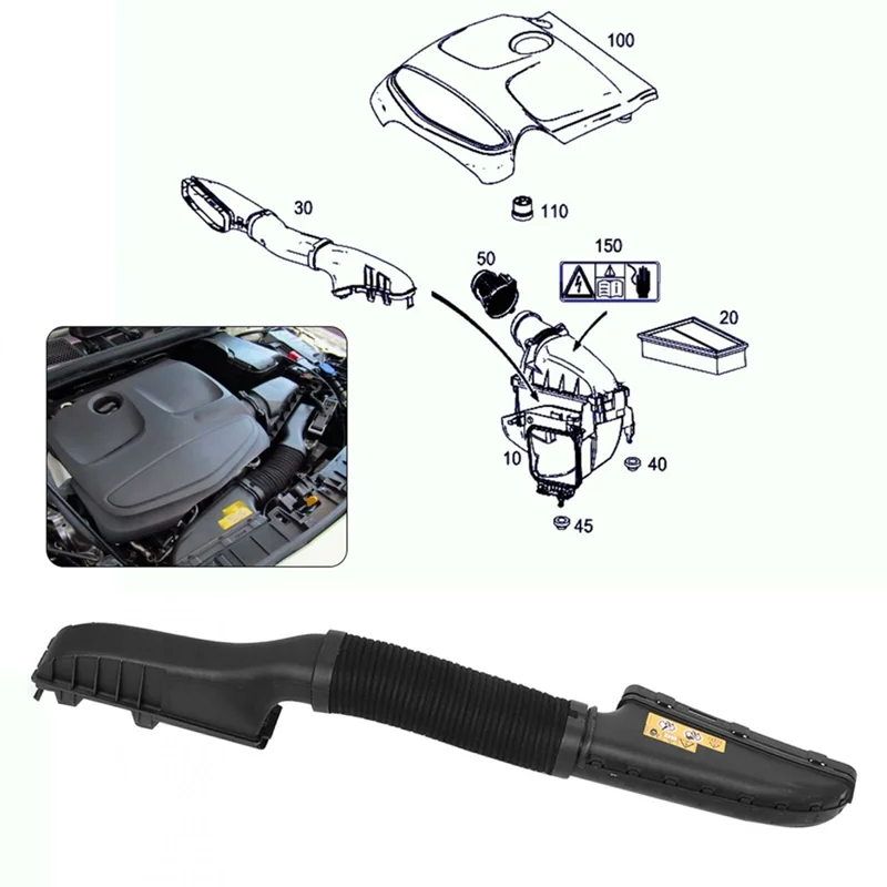 Engine Air Intake Duct Hose For Mercedes-Benz CLA250 GLA45 AMG Air Cleaner Intake Inlet Hose A2700900382 A2700900100 Replacement
Engine Air Intake Duct Hose For Mercedes-Benz CLA250 GLA45 AMG Air Cleaner Intake Inlet Hose A2700900382 A2700900100 Replacement
