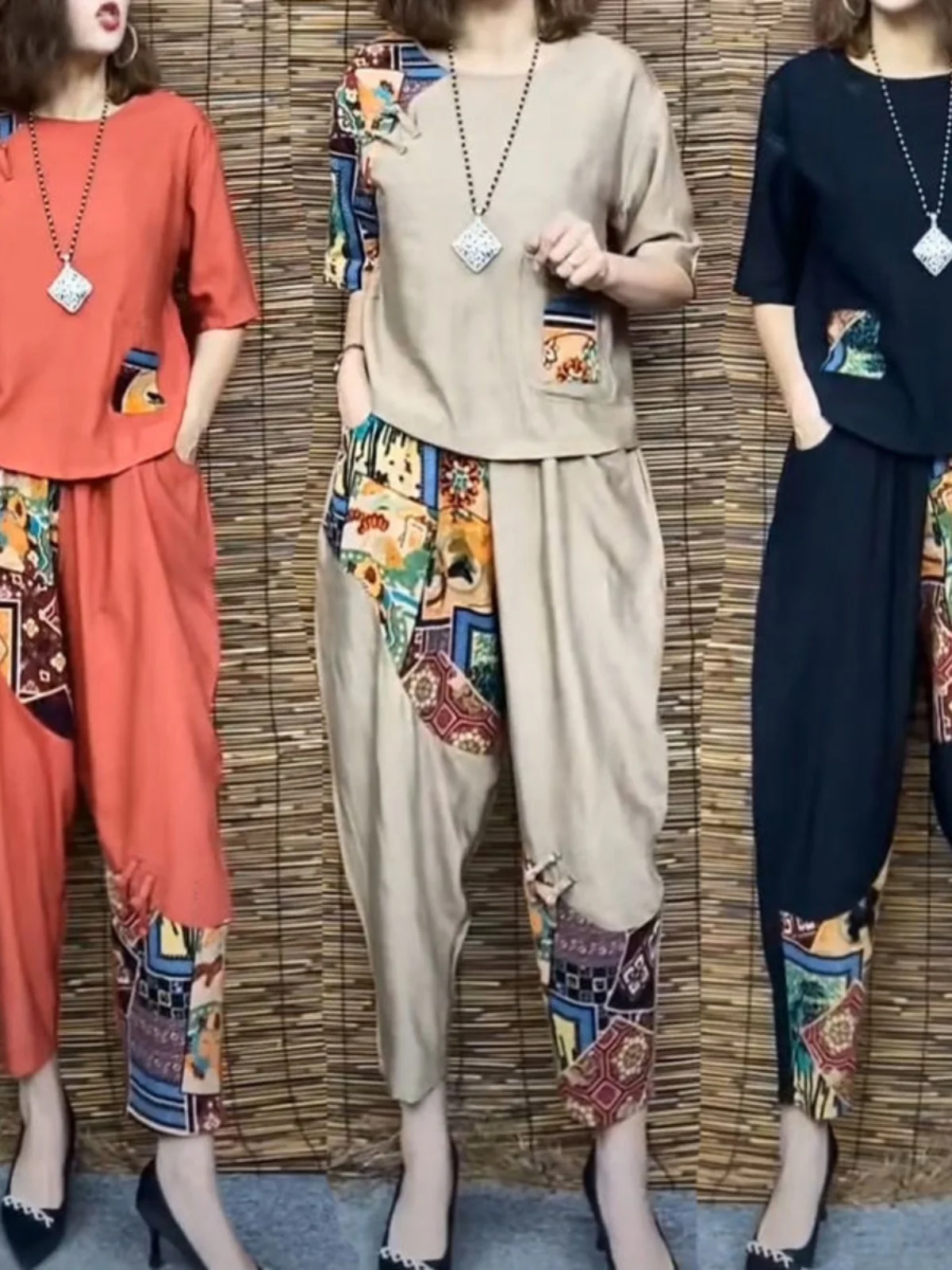 Fashionable Cotton Linen Set for Women 2024 Summer Casual Large Size Nine-Piece Harlan Pants Short Sleeve Two-Piece Set
Fashionable Cotton Linen Set for Women 2024 Summer Casual Large Size Nine-Piece Harlan Pants Short Sleeve Two-Piece Set