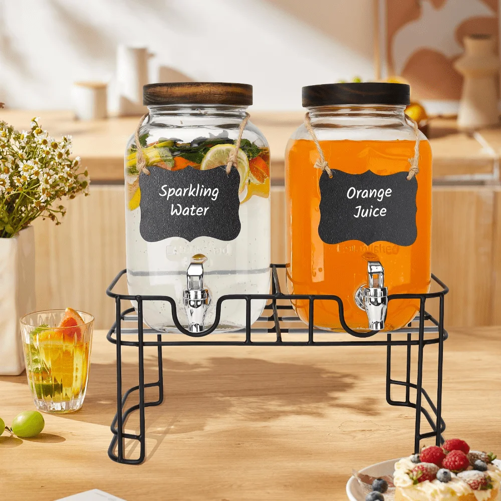 Drink Dispensers For Parties, 2 PACK 1 Gallon Beverage Dispenser With Stand And Spigot Leak Proof. Lemonade Dispenser With Ice
Drink Dispensers For Parties, 2 PACK 1 Gallon Beverage Dispenser With Stand And Spigot Leak Proof. Lemonade Dispenser With Ice