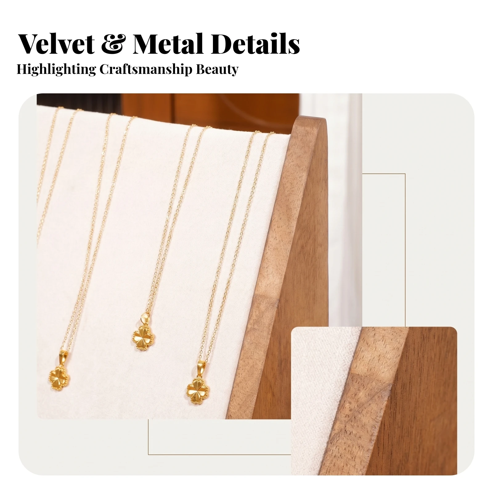 Necklace Display Stand Slanted Design Wooden Necklace Stand Tabletop Jewelry Display Padded Panel Tabletop Jewelry Holder
Necklace Display Stand Slanted Design Wooden Necklace Stand Tabletop Jewelry Display Padded Panel Tabletop Jewelry Holder