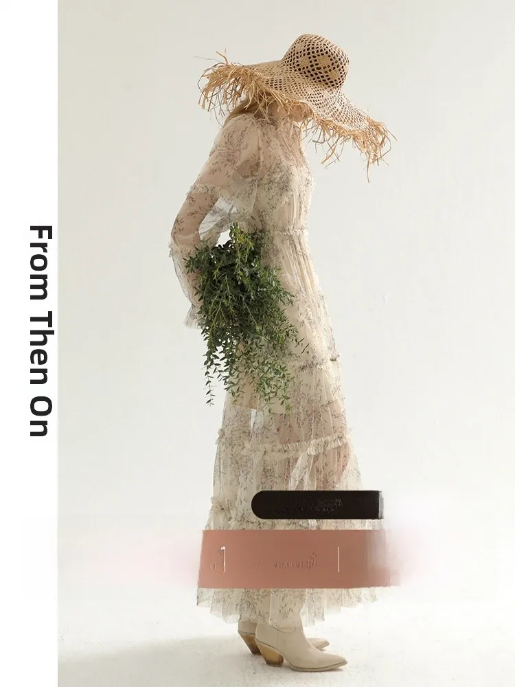 Elegant Fairy Tale Style Long Sleeve Summer Dress Women's Tea Break Skirt Heavy Embroidery Sweet Style round Neck Floral Pattern
Elegant Fairy Tale Style Long Sleeve Summer Dress Women's Tea Break Skirt Heavy Embroidery Sweet Style round Neck Floral Pattern