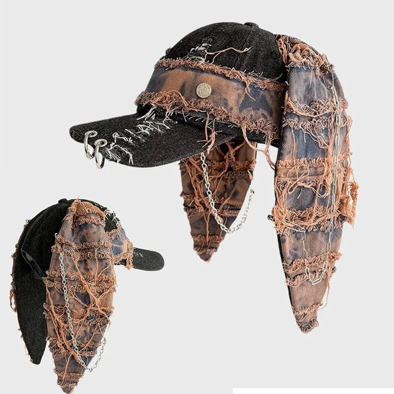 Vintage Punk Style Hole Denim Rabbit Ear Baseball Cap Y2K Spring Summer Street Trendy Versatile Personality Unisex Hip-hop Hats
Vintage Punk Style Hole Denim Rabbit Ear Baseball Cap Y2K Spring Summer Street Trendy Versatile Personality Unisex Hip-hop Hats