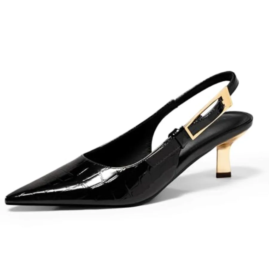 Coutgo Womens Slingback Kitten Heels Closed Pointed Toe Pumps Buckle Strap Wedding Party Dress Shoes
Coutgo Womens Slingback Kitten Heels Closed Pointed Toe Pumps Buckle Strap Wedding Party Dress Shoes