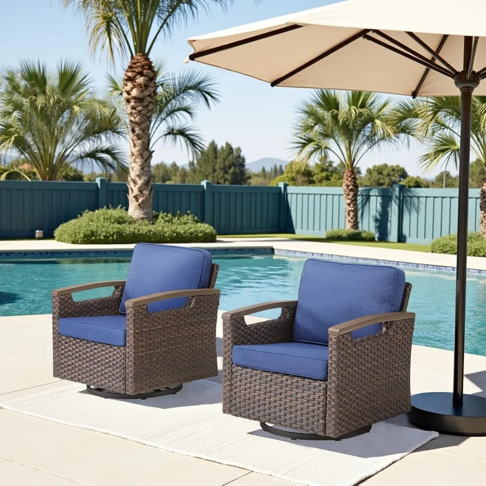 Patio Swivel Rocker-Outdoor Swivel Rocking Chairs Set of 2 with Comfy Cushions, Patio Wicker Rocker with Strong Metal Armrest, P
Patio Swivel Rocker-Outdoor Swivel Rocking Chairs Set of 2 with Comfy Cushions, Patio Wicker Rocker with Strong Metal Armrest, P