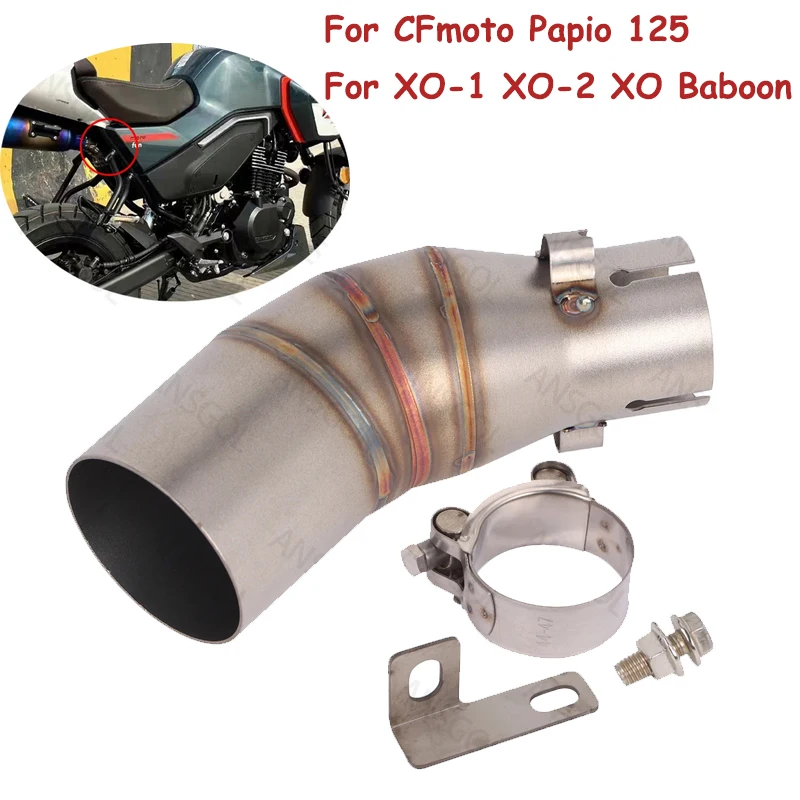 For CFMOTO Papio 125 XO-1 XO-2 XO Baboon Racing 2023 Motorcycle Exhaust Escape Systems Modify Stainless Link Pipe 51mm Muffler
For CFMOTO Papio 125 XO-1 XO-2 XO Baboon Racing 2023 Motorcycle Exhaust Escape Systems Modify Stainless Link Pipe 51mm Muffler