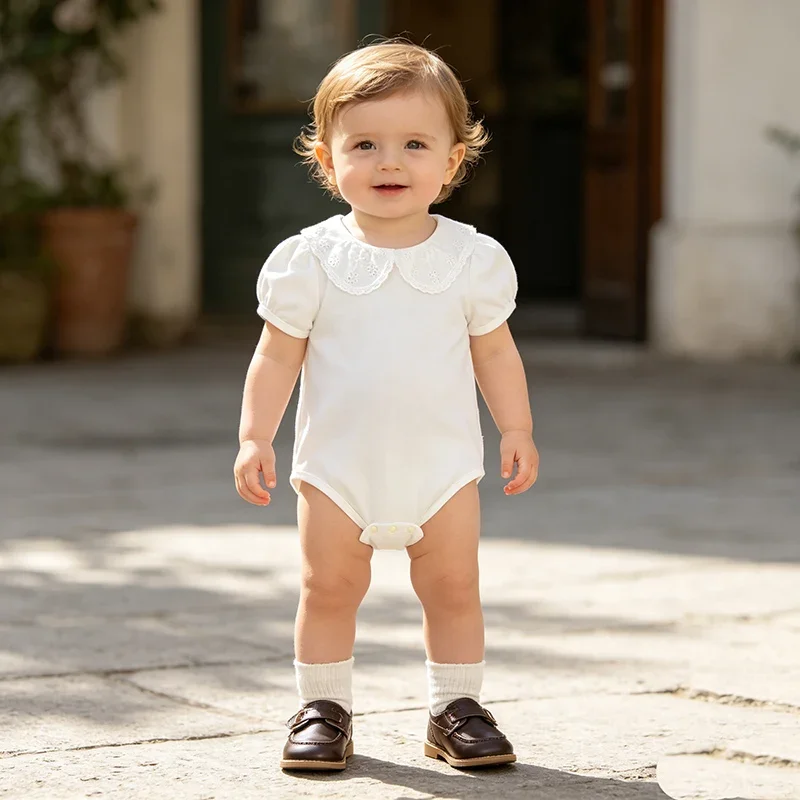 2026 New Summer Korean Style Climbing Suit Short sleeved cotton solid color Infant Baby Girls Bodysuits 0-24M Baby Girl Clothing
2026 New Summer Korean Style Climbing Suit Short sleeved cotton solid color Infant Baby Girls Bodysuits 0-24M Baby Girl Clothing