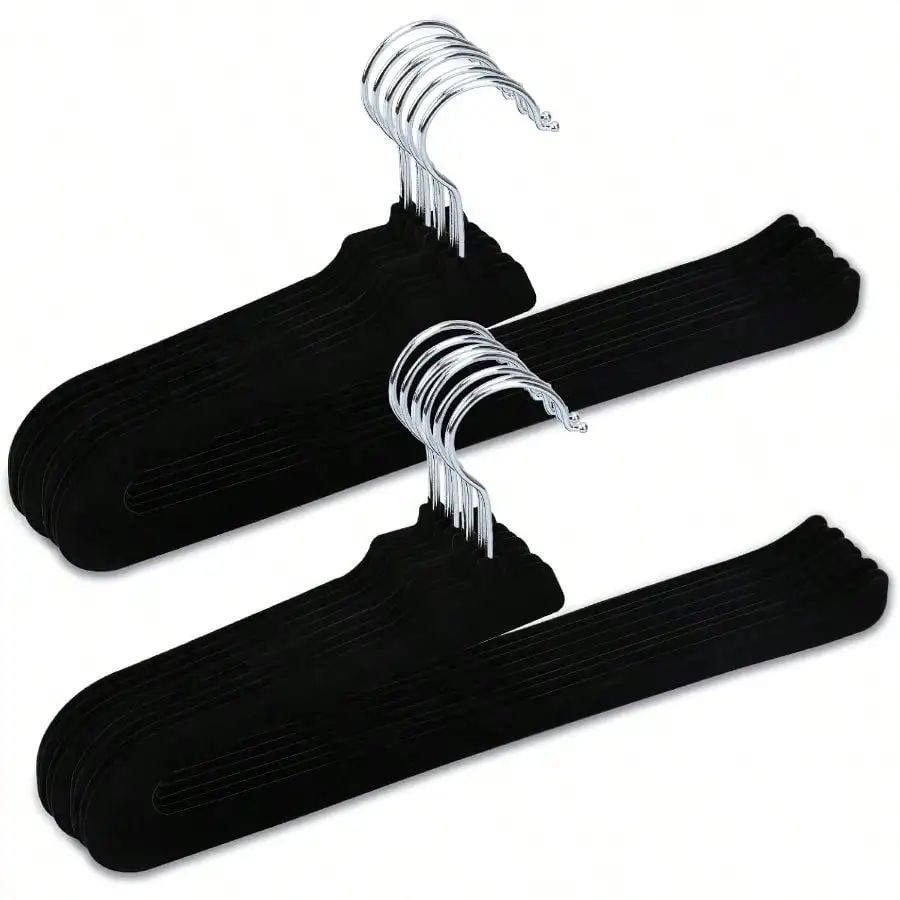 Velvet Pants Hangers - 16 Pack Black Non Slip Open Ended Hanger With 360 Swivel Hook - Closet Space Saving Hanger Heavy Pants, Jeans, Trousers, Scarf
Velvet Pants Hangers - 16 Pack Black Non Slip Open Ended Hanger With 360 Swivel Hook - Closet Space Saving Hanger Heavy Pants, Jeans, Trousers, Scarf