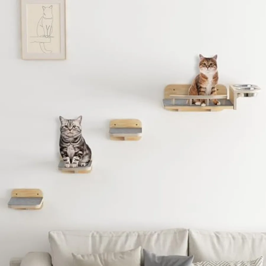 Meidok Cat Wall FurnitureCat Wall Shelves Dog Proof Cat Feeding Station with 3 Wide Wall Steps and 2pices 304 Stainless Steel B
Meidok Cat Wall FurnitureCat Wall Shelves Dog Proof Cat Feeding Station with 3 Wide Wall Steps and 2pices 304 Stainless Steel B