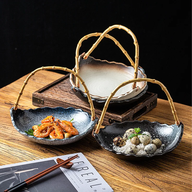 LH Hanging Basket Western Food Plate Ceramic Basket Cooking Tray with Handle Sashimi Cooking
LH Hanging Basket Western Food Plate Ceramic Basket Cooking Tray with Handle Sashimi Cooking