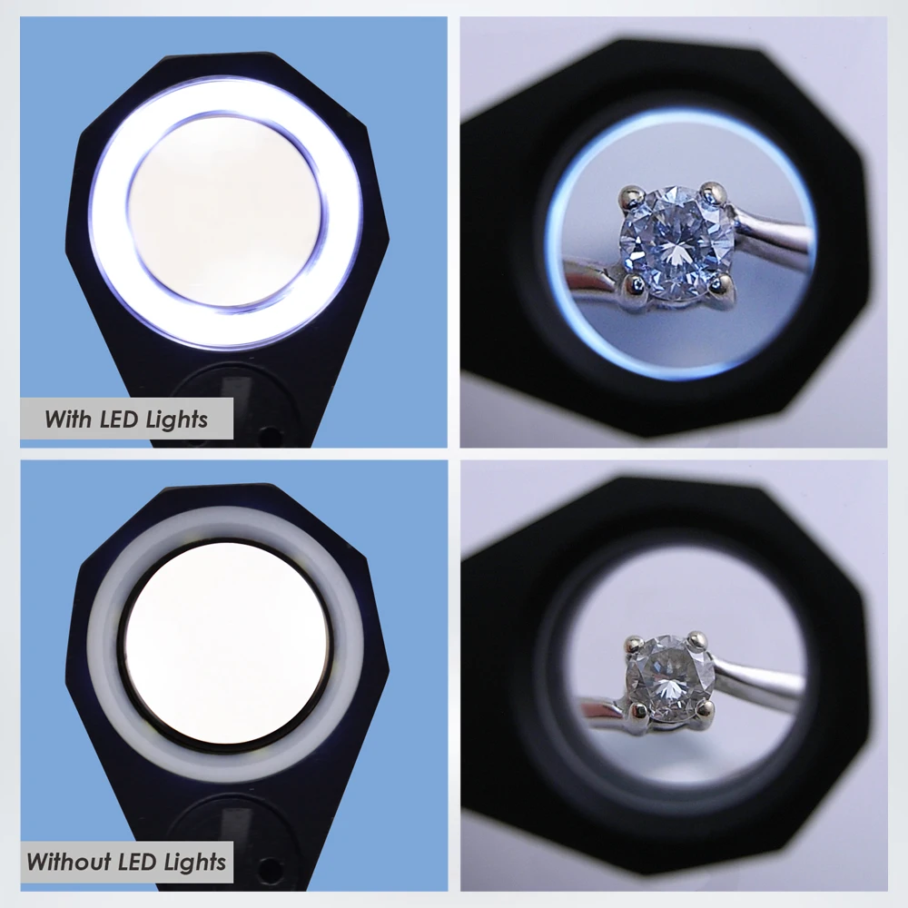 10x LED Jewelers Loupe Professional Tool with 6 Ultra-Bright Lights, 21mm Triplet Lens, Achromatic Aplanatic Magnifier
10x LED Jewelers Loupe Professional Tool with 6 Ultra-Bright Lights, 21mm Triplet Lens, Achromatic Aplanatic Magnifier