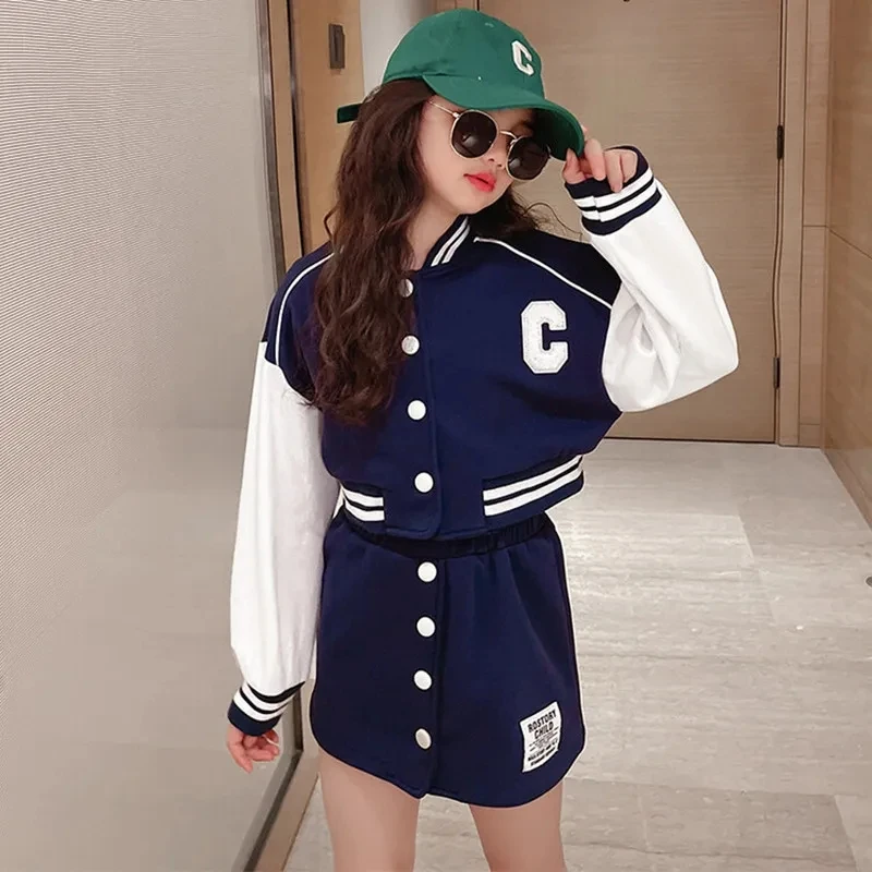 Girls Spring Autumn Sports Suit 2023 Junior Girl Baseball Jacket Skirt Clothing Set For Kids Korean Clothes 2pcs Child Tracksuit
Girls Spring Autumn Sports Suit 2023 Junior Girl Baseball Jacket Skirt Clothing Set For Kids Korean Clothes 2pcs Child Tracksuit
