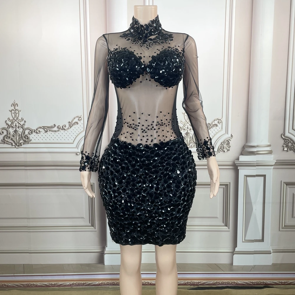 Luxurious Rhinestones Dress for Women Sexy See Through Crystal Party Evening Wedding Birthday Dress Singer Show Stage Wear
Luxurious Rhinestones Dress for Women Sexy See Through Crystal Party Evening Wedding Birthday Dress Singer Show Stage Wear