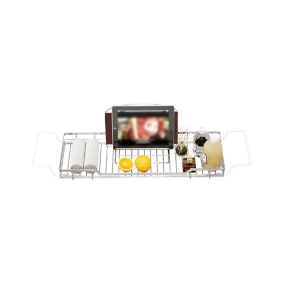 Adjustable Tub Rack 304 Stainless Steel Bathroom Tray Multi-Function Tub Organizer with Adjustable Reading Rack for Tablet or C
Adjustable Tub Rack 304 Stainless Steel Bathroom Tray Multi-Function Tub Organizer with Adjustable Reading Rack for Tablet or C