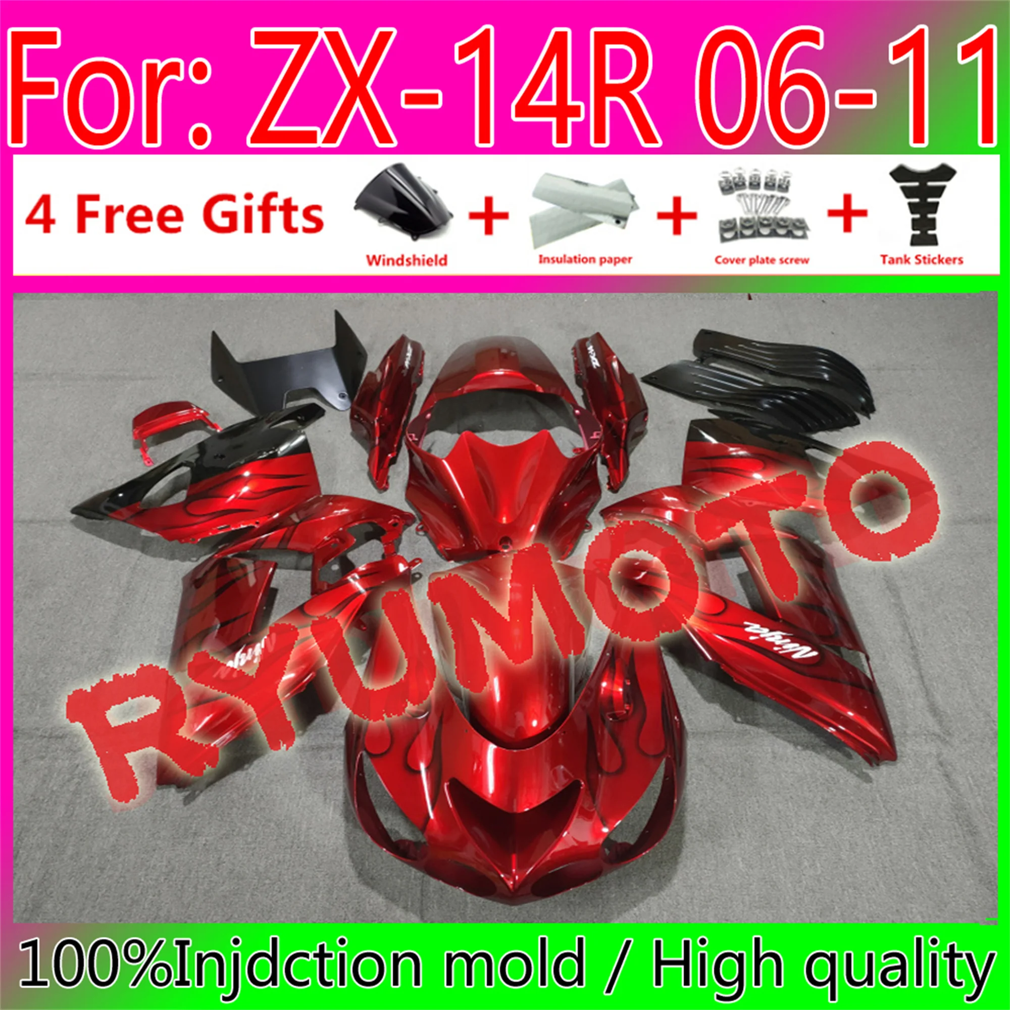 Обтекатели кузова из АБС-пластика для мотоцикла Kawasaki ZX14R 06 07 08 09 10 11 ZZ-R1400 ZX-14R 2006 2009 2011, обтекатель
Обтекатели кузова из АБС-пластика для мотоцикла Kawasaki ZX14R 06 07 08 09 10 11 ZZ-R1400 ZX-14R 2006 2009 2011, обтекатель