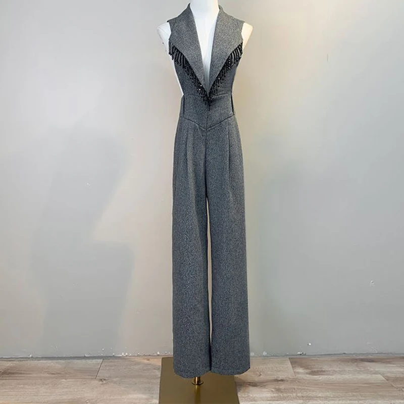 Jumpsuit women's 2024 summer new elegant suit collar high waist slim fit wide leg pants long pants jumpsuit women
Jumpsuit women's 2024 summer new elegant suit collar high waist slim fit wide leg pants long pants jumpsuit women