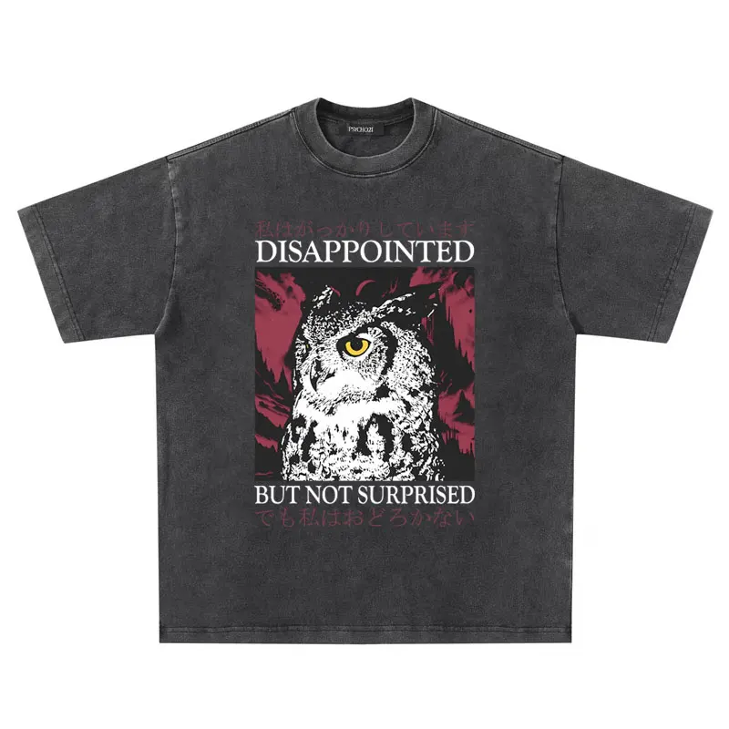 Washed Vintage Japanese Style Owl Graphic T Shirt Disappointed But Not Surprised Tshirt Men Women Casual Funny Oversized T-shirt
Washed Vintage Japanese Style Owl Graphic T Shirt Disappointed But Not Surprised Tshirt Men Women Casual Funny Oversized T-shirt