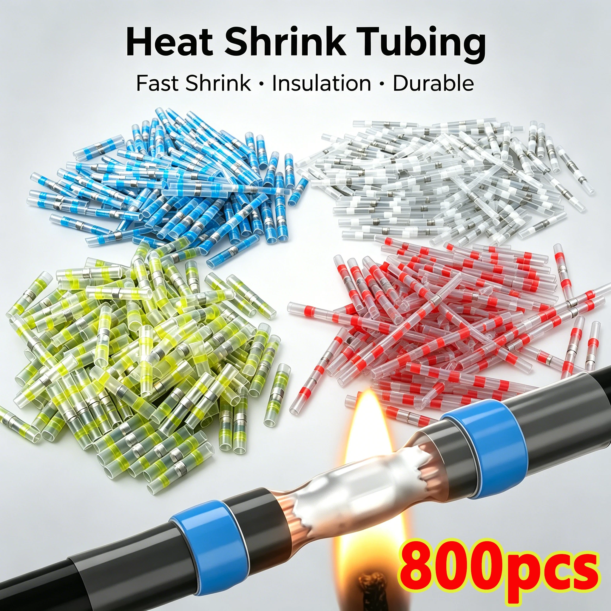 4-Color Self-Soldering Heat Shrink Butt Splice Connectors – Waterproof Wire Terminals with Hot Melt Glue
4-Color Self-Soldering Heat Shrink Butt Splice Connectors – Waterproof Wire Terminals with Hot Melt Glue