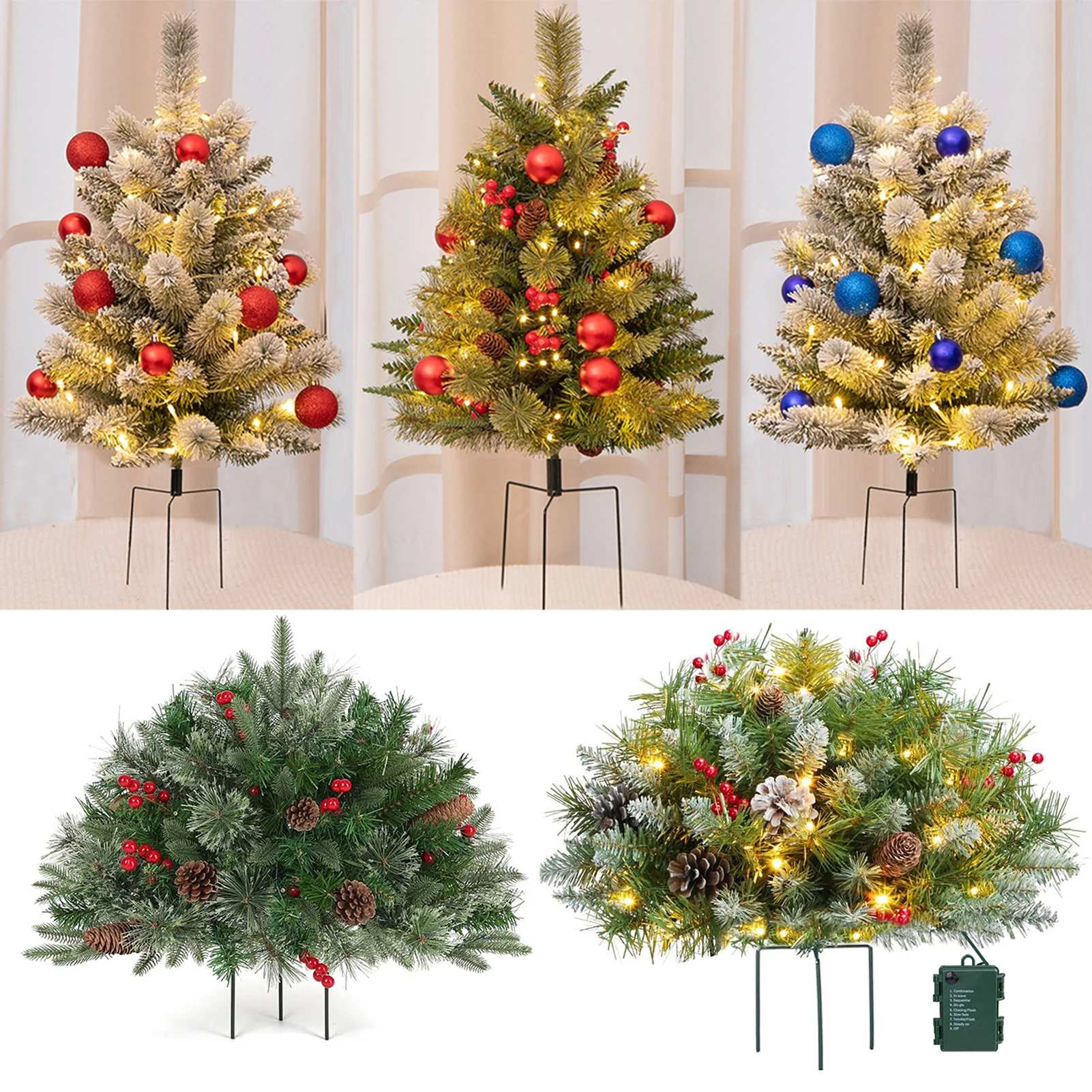 Holiday Urn Fillers with LED Lights Battery Operated Pre-lit Artificial Tree Holiday Home Decoration
Holiday Urn Fillers with LED Lights Battery Operated Pre-lit Artificial Tree Holiday Home Decoration