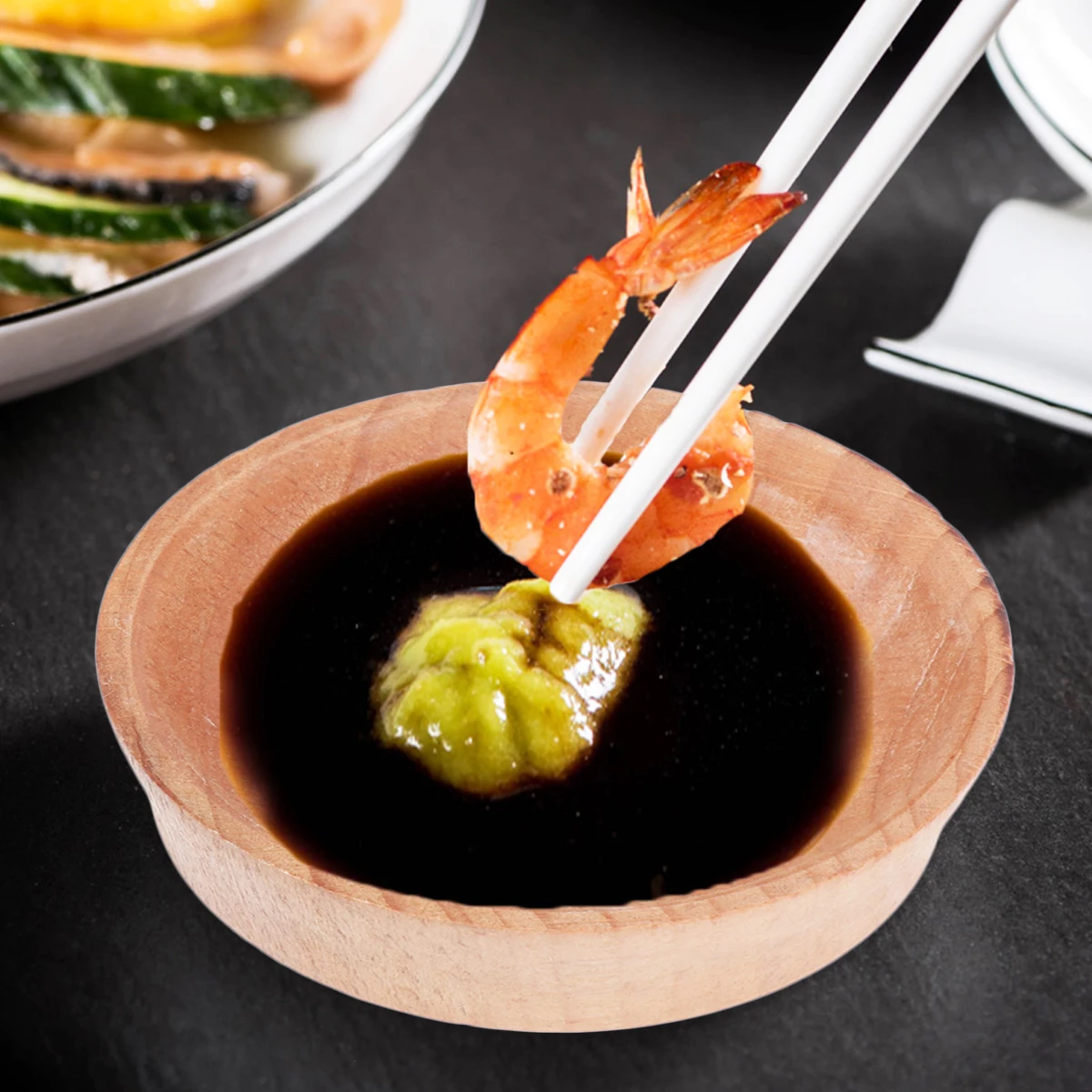 4Pcs Round Wood Sauce Dishes Mini Soy Vinegar Bowls Compact Portable Seasoning Plates for Home Kitchen Bbq Camping
4Pcs Round Wood Sauce Dishes Mini Soy Vinegar Bowls Compact Portable Seasoning Plates for Home Kitchen Bbq Camping