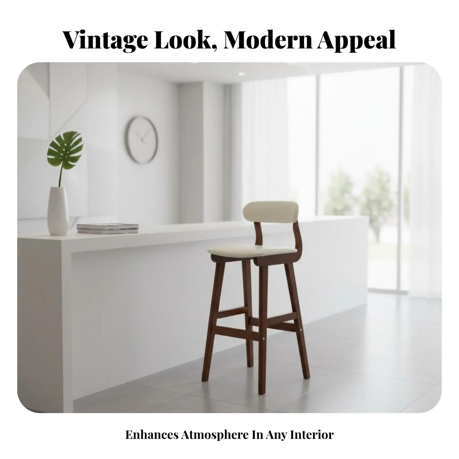 Bar Stool with Backrest Timeless Design Counter Chair Integrated Footrest Wide Stable Base for Adults, Restaurant
Bar Stool with Backrest Timeless Design Counter Chair Integrated Footrest Wide Stable Base for Adults, Restaurant