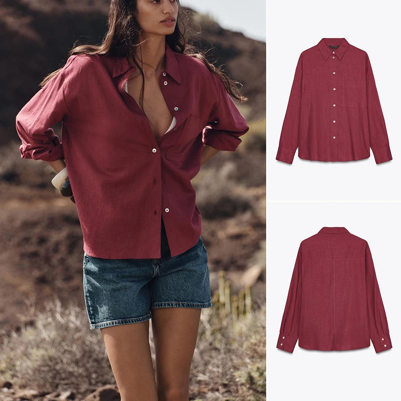 Spring New Women's Loose Fit Long Sve irt Collared Button up Linen Blend Comfortable Casual Sle UV Protection Pure Color
Spring New Women's Loose Fit Long Sve irt Collared Button up Linen Blend Comfortable Casual Sle UV Protection Pure Color